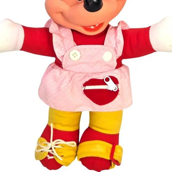 Vintage Mattel Disney 1989 Minnie Mouse Clubhouse Learn To Dress Me Pink Doll - Picture 3 of 11